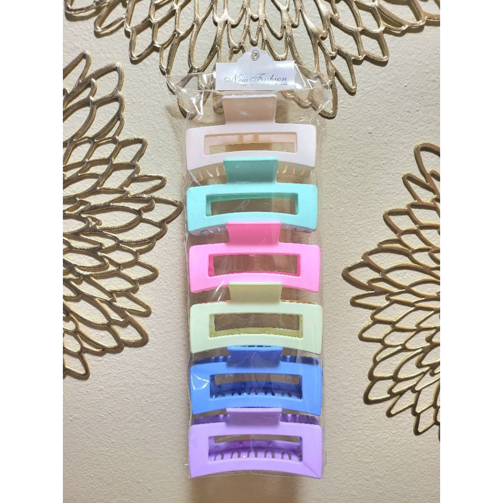 NEW Large Pastel Multicolor Hair Claw Clips gift set